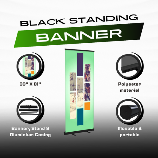 Black Retractable Banner (33" x 81")